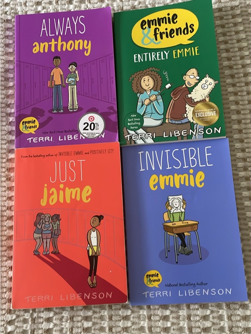 Terri Libenson Emmie & Friends 4 Book Bundle Graphic Novels